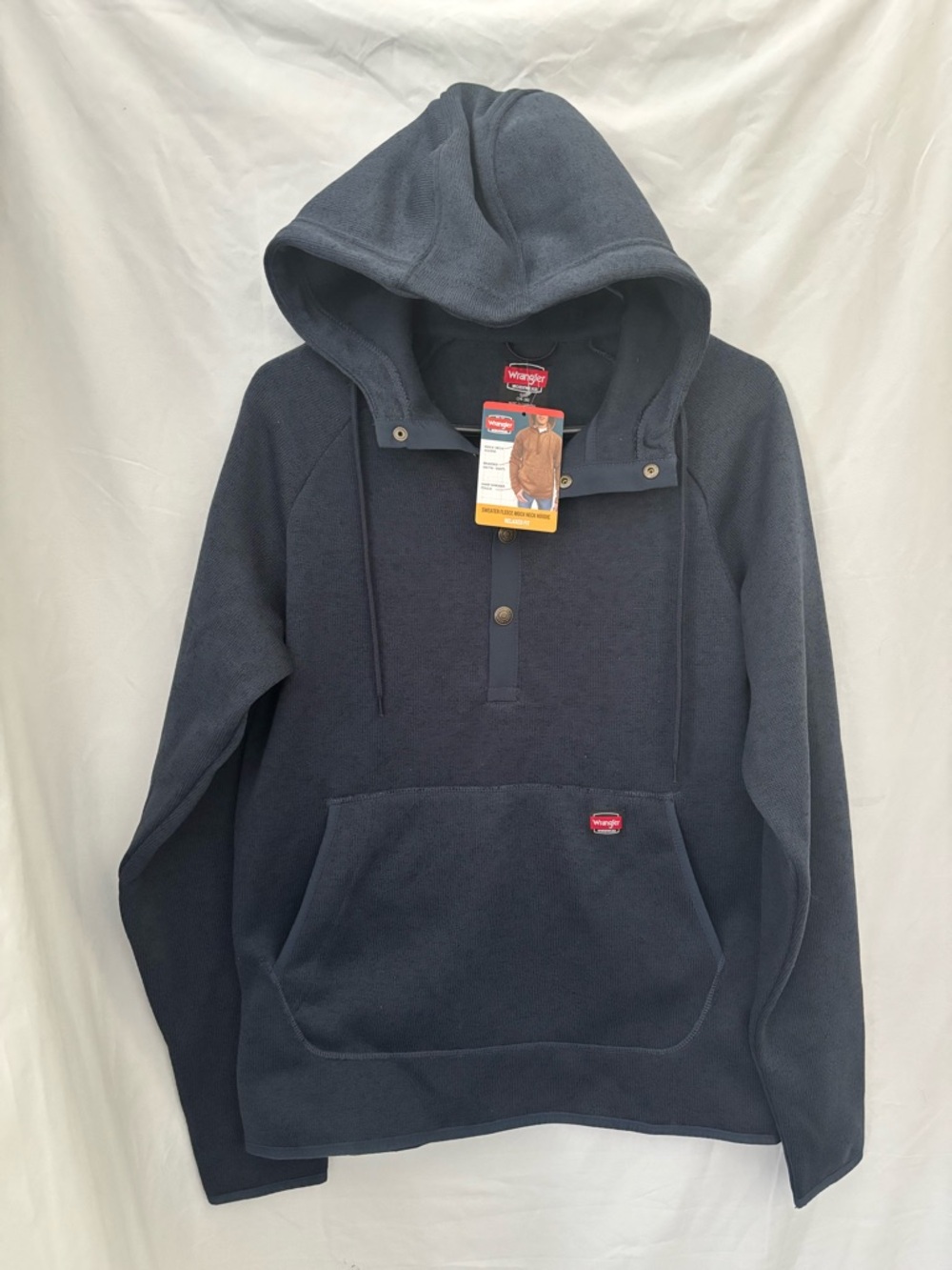 Wrangler Men's Dark Navy Hooded Pullover Sweatshirt